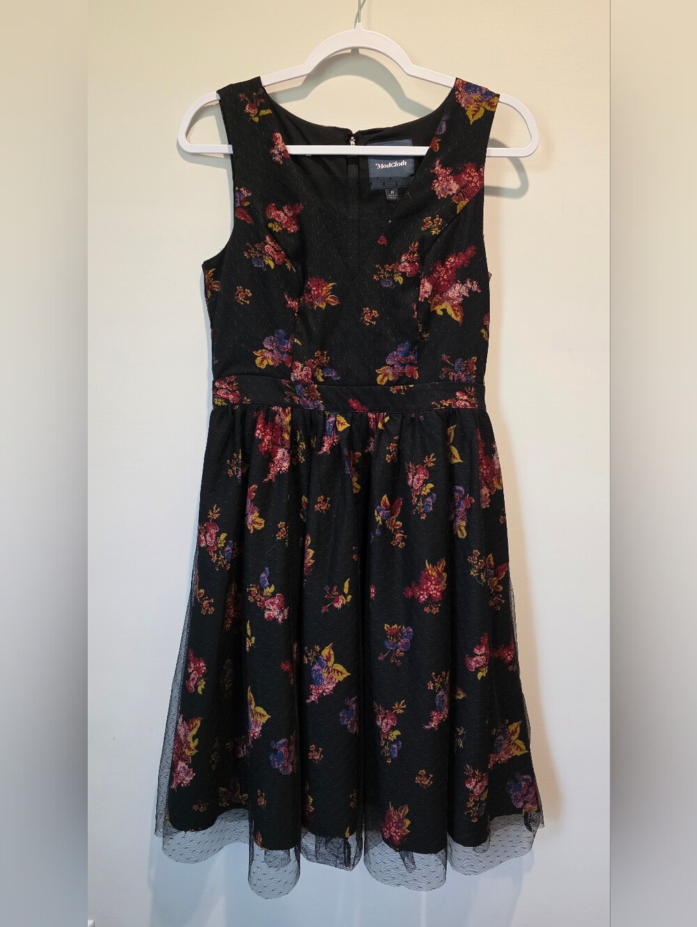 Modcloth Delightful Sight A-Line Swiss Dot Dress Medium